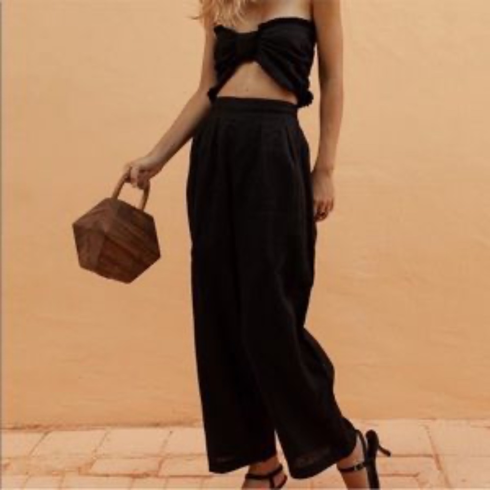 Posse Alfi Jumpsuit - Black Linen